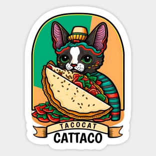 Tacocat Cattaco Cinco De Mayo Funny Cat Lover Mexican Fiesta Sticker